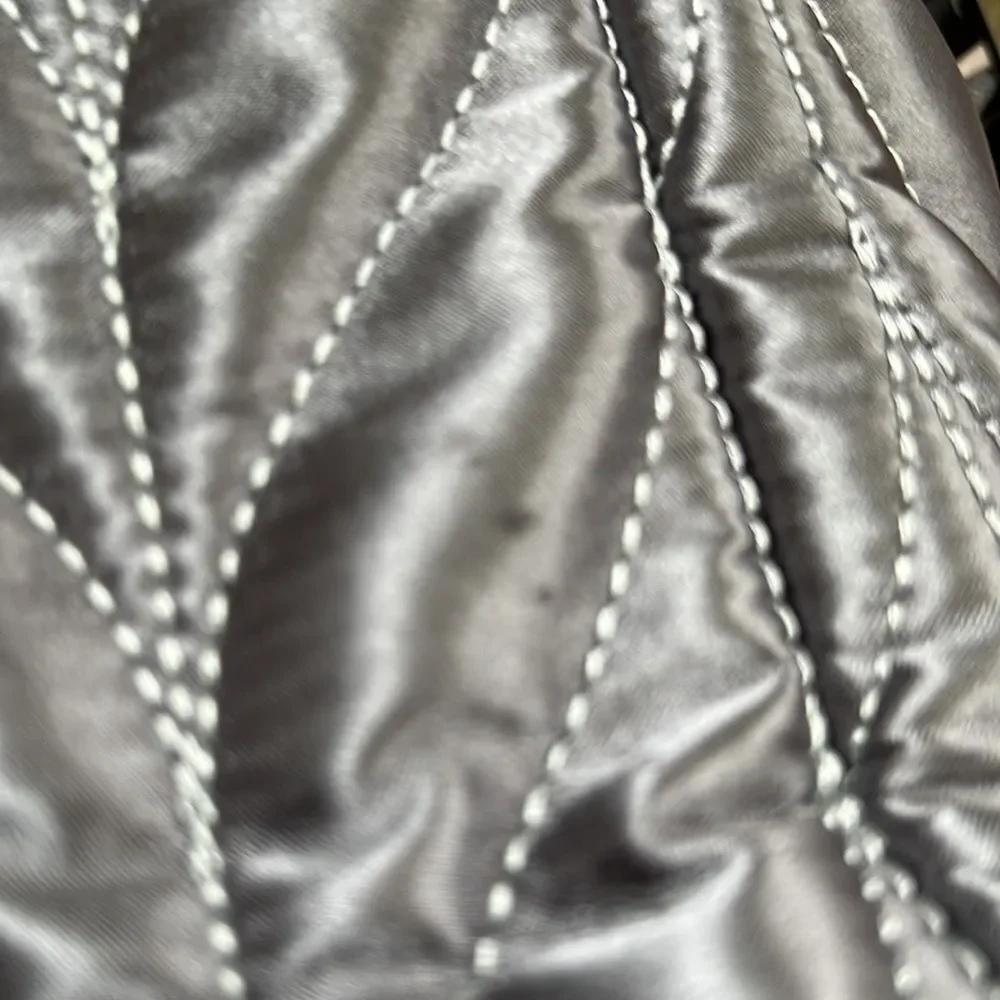 Kate Spade Briar Lane? Silver Quilted Sateen Handbag EUC